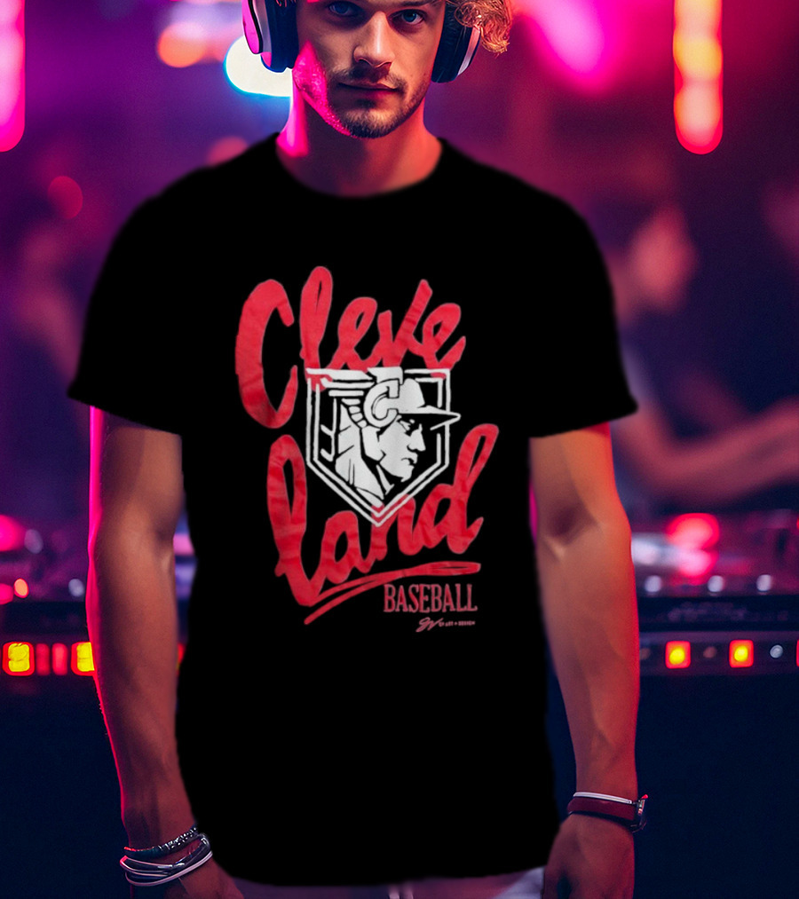 Cleveland Baseball Guardian Script T-Shirt