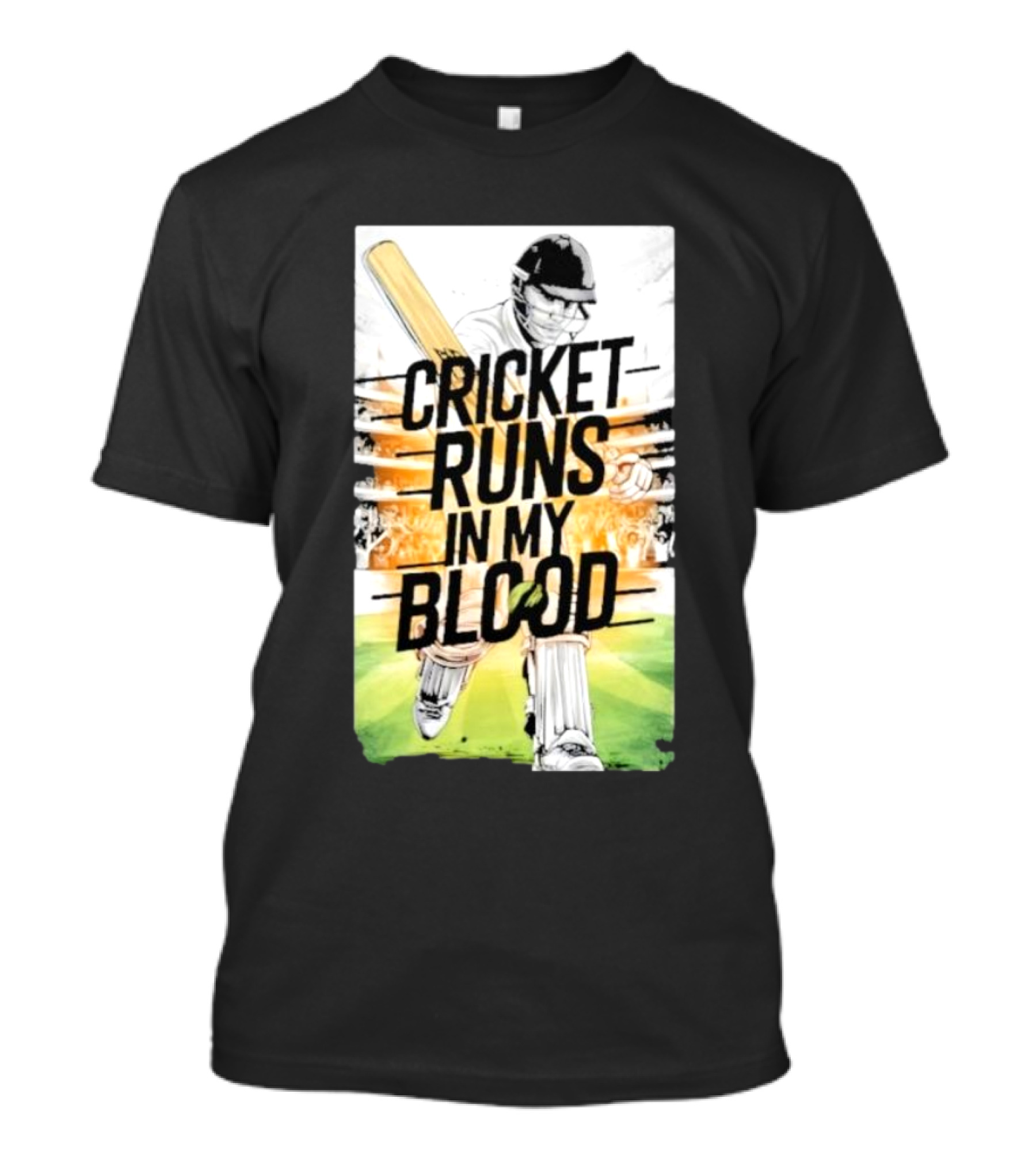 Cricket Runs In My Blood Batting Passion T-Shirt