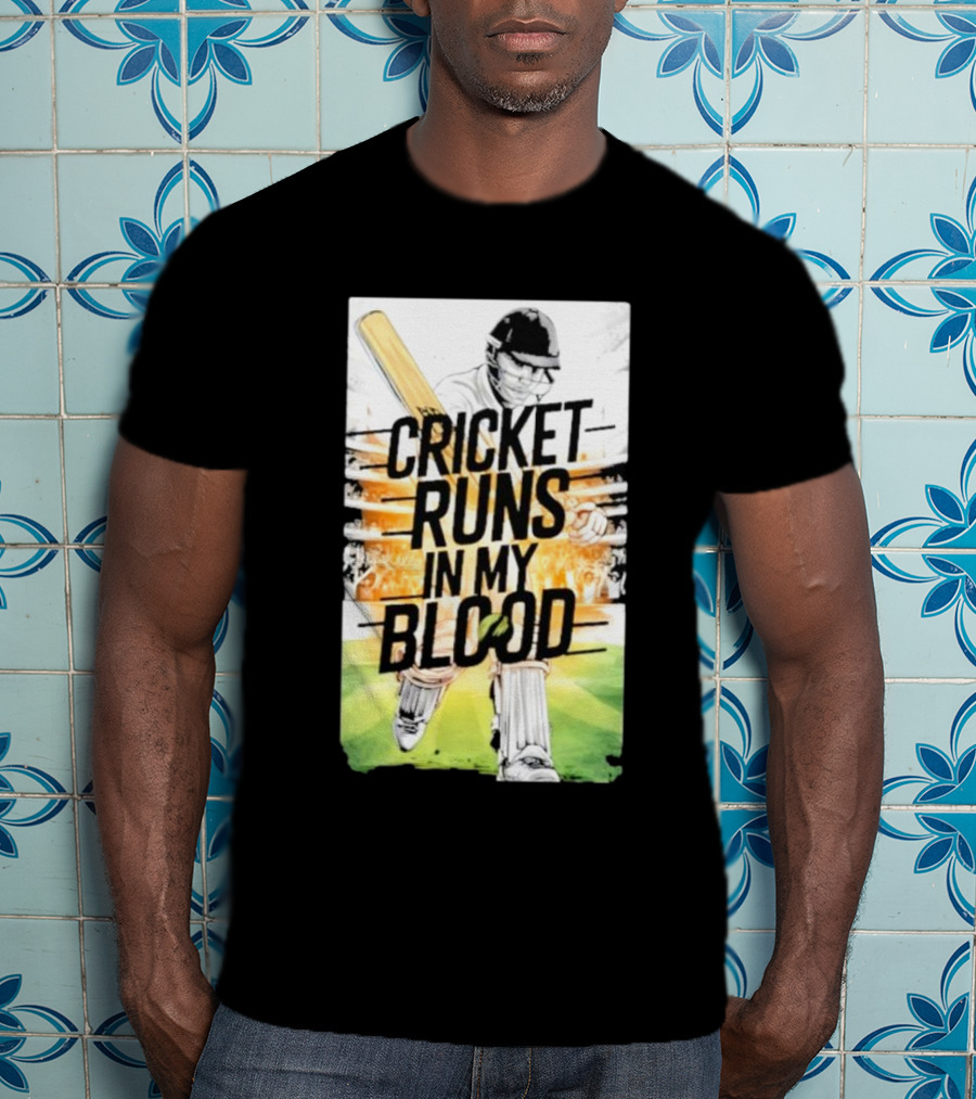 Cricket Runs In My Blood Batting Passion T-Shirt