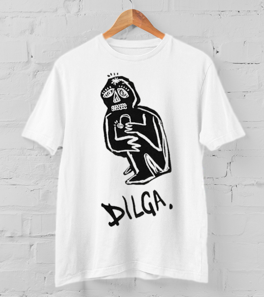 DILGA Boxy Character Holding Lock T-Shirt