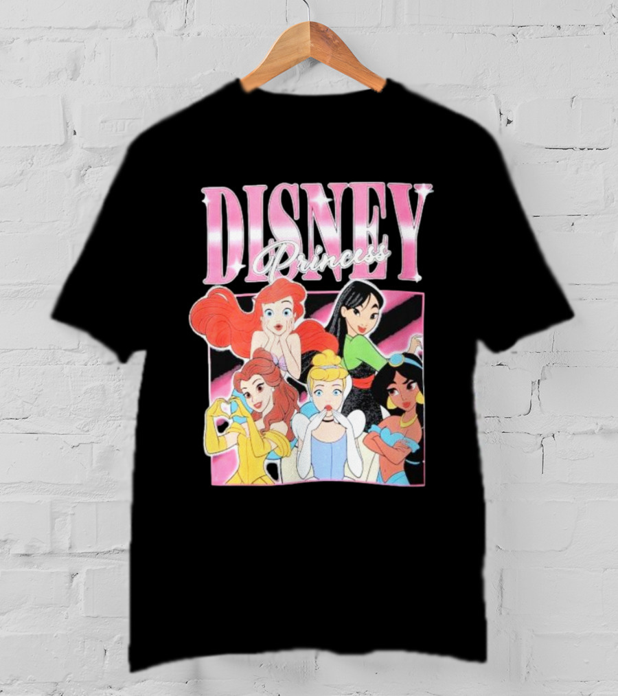 Disney Princess Group Ariel Belle Cinderella Jasmine Mulan T-Shirt