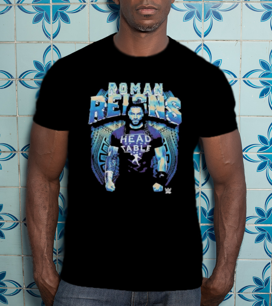Roman Reigns Head Of The Table WWE Blue Warrior T-Shirt