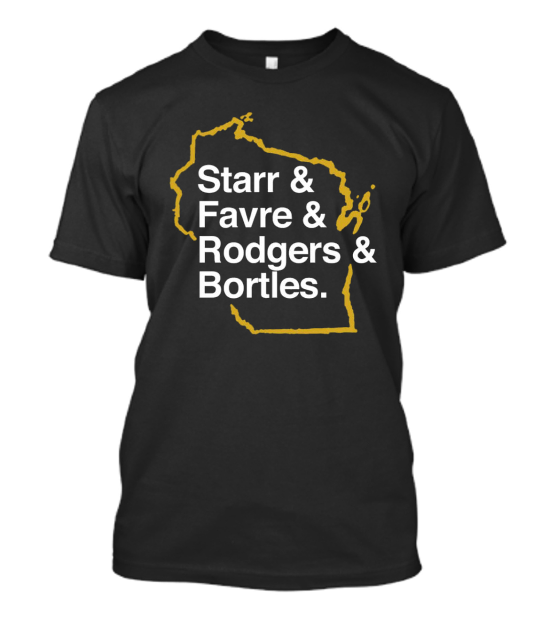 Starr Favre Rodgers Bortles Wisconsin Outline T-Shirt