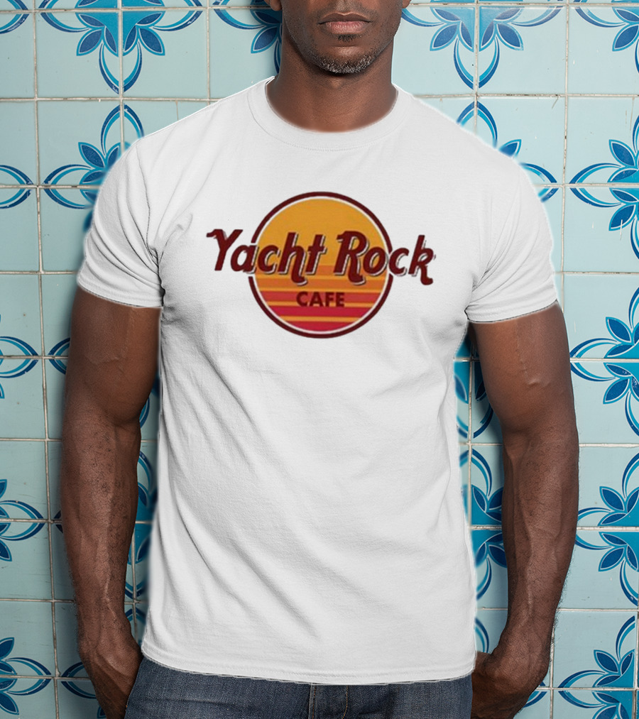 Yacht Rock Cafe Retro Sunset Circle T-Shirt