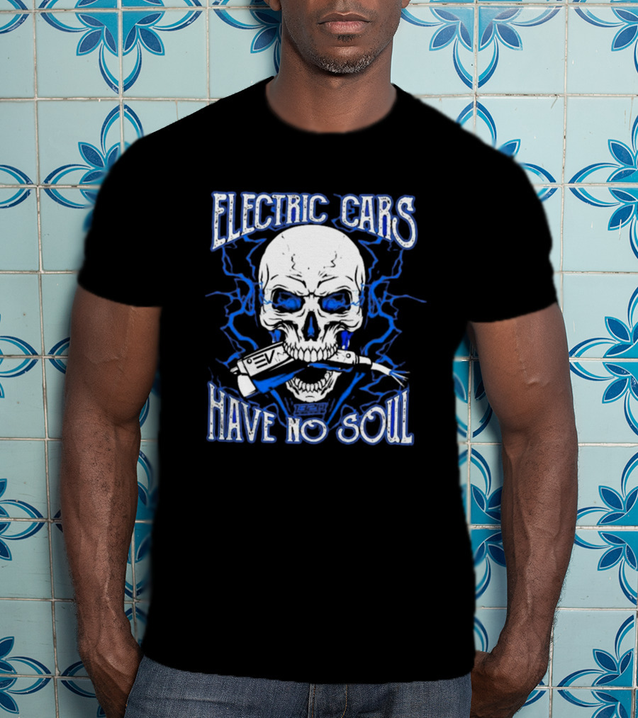 1320VIDEO Electric Cars Have No Soul Skull With EV Charger 2.0 T-Shirt