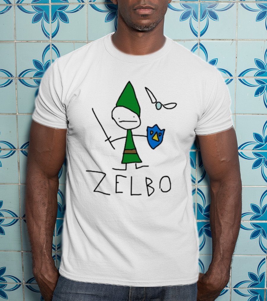 The Legend Of Zelbo Stick Figure With Sword And Shield T-Shirt
