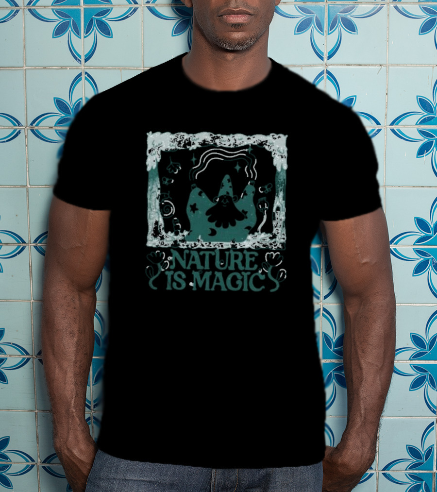 Nature Is Magic Wizard Stars And Flowers T-Shirt