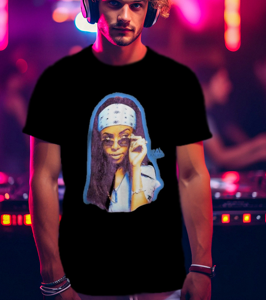 Zayn Malik Aaliyah Bandana Sunglasses Airbrush Purple T-Shirt