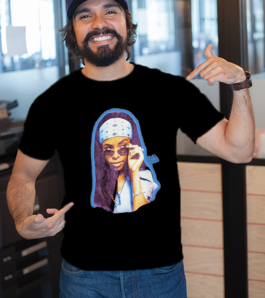 Zayn Malik Aaliyah Bandana Sunglasses Airbrush Purple T-Shirt