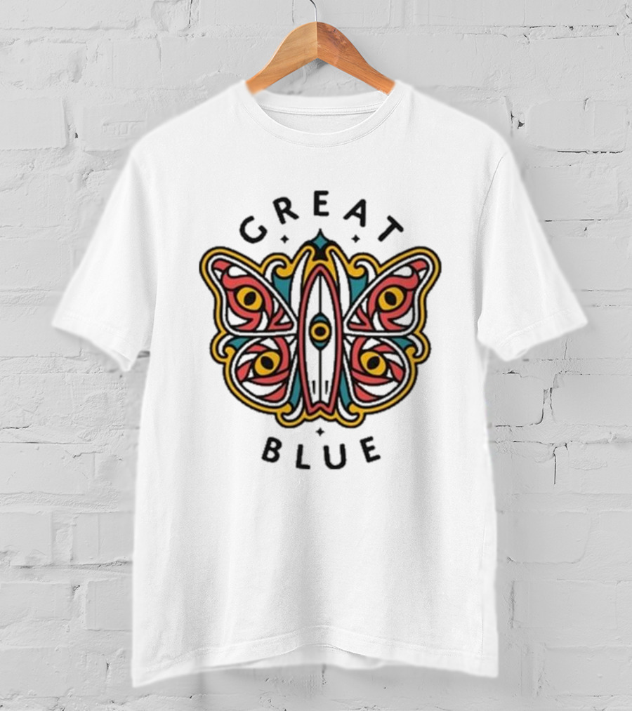 Great Blue Peter Anspach Wave Jammer Butterfly T-Shirt