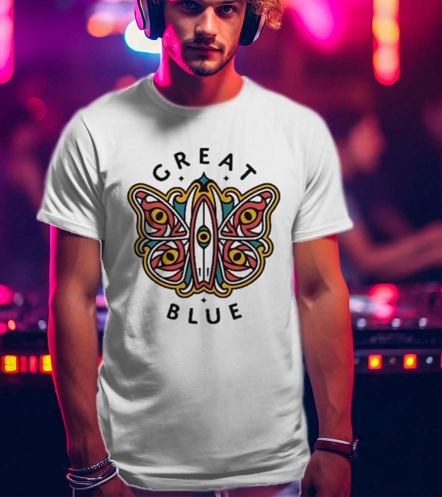 Great Blue Peter Anspach Wave Jammer Butterfly T-Shirt