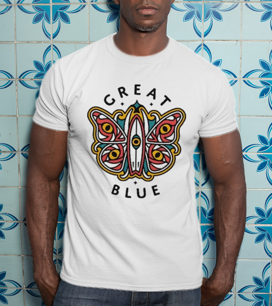 Great Blue Peter Anspach Wave Jammer Butterfly T-Shirt