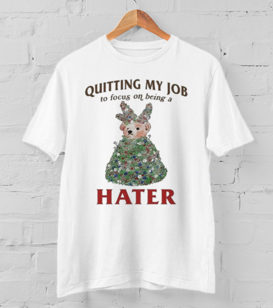 Quitting My Job To Focus On Being A Hater Christmas Tree Dog T-Shirt