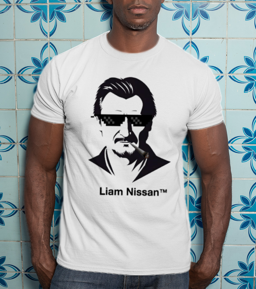 Liam Nissan Smoking Thug Life Sunglasses Mockup T-Shirt