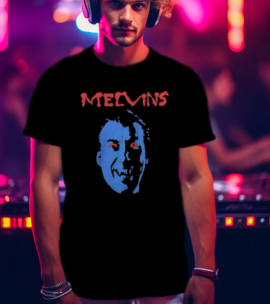 Melvins Christopher Iconic Blue Face With Red Eyes T-Shirt