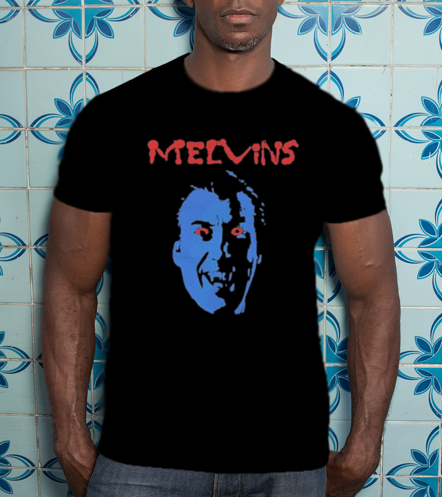 Melvins Christopher Iconic Blue Face With Red Eyes T-Shirt