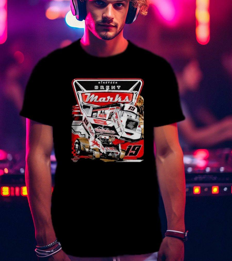 Nineteen Brent Marks Racing Car 19 Motorsport T-Shirt
