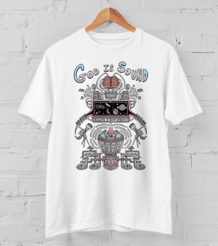 Always A Hoot Studios God Is Sound Abstract Musical T-Shirt
