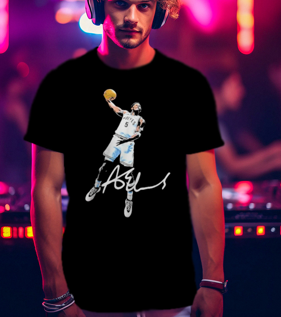 Anthony Edwards Wolves Ae Basketball Dunk Signature T-Shirt