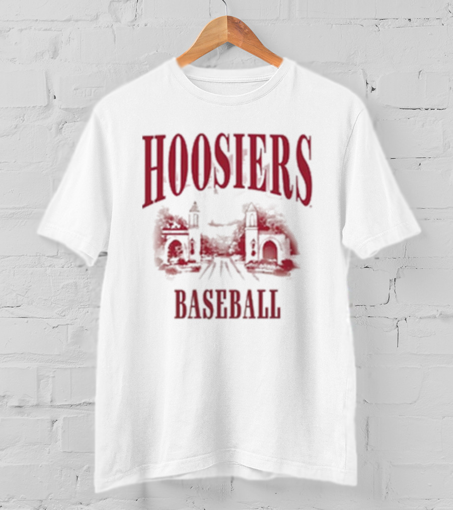 Hoosiers Baseball White Gates Iconic T-Shirt