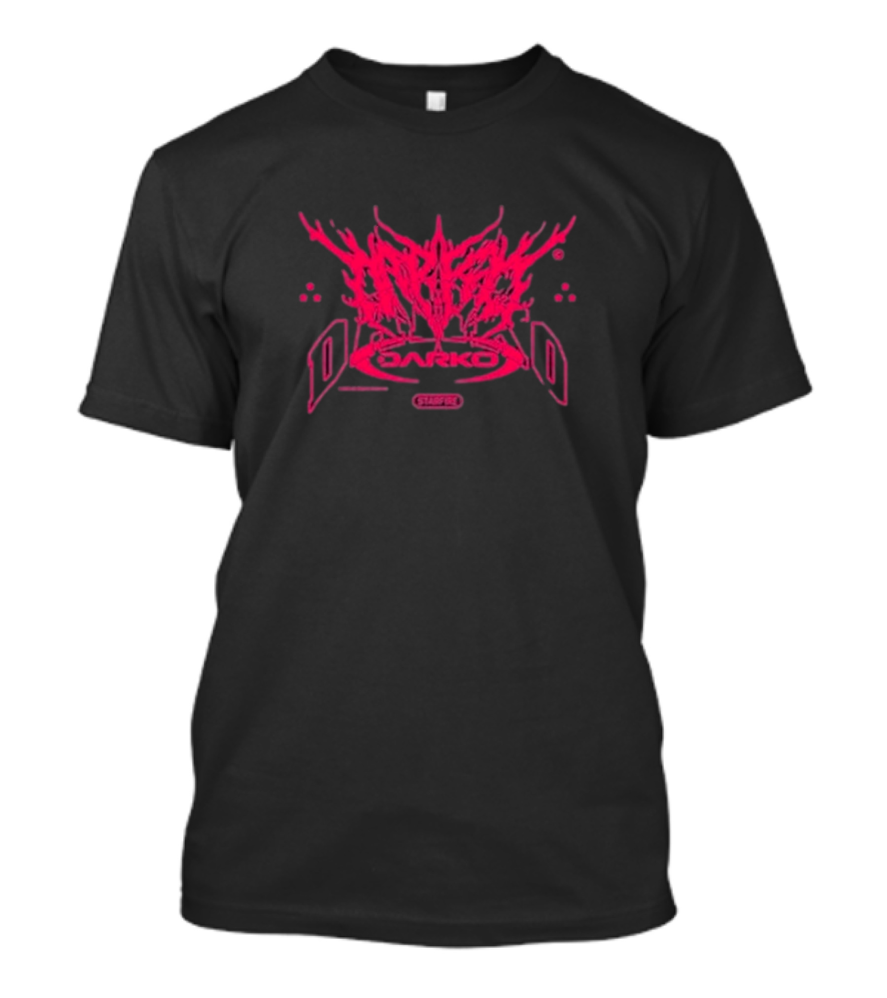 Darko Starfire Brutal Logo Art With Fiery Abstract Typography T-Shirt