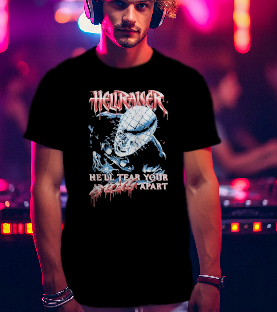 Hellraiser He'll Tear Your Soul Apart Pinhead Horror T-Shirt