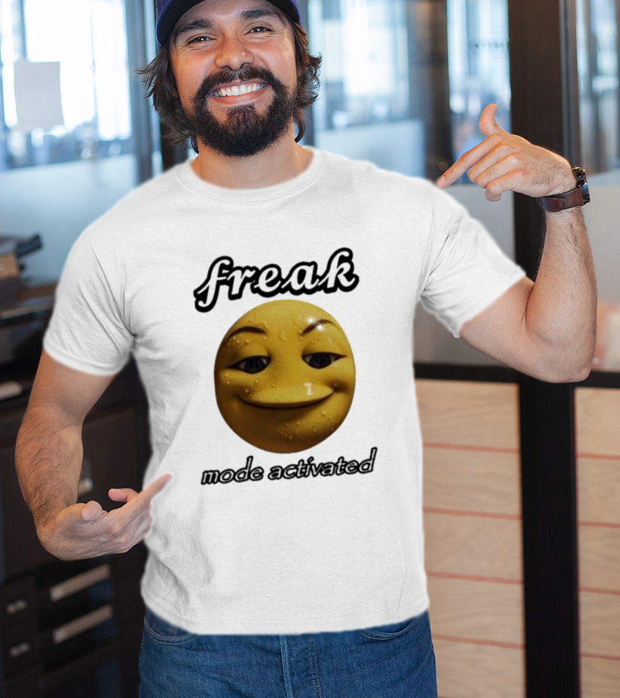 Freak Mode Activated Smirking Face Emoji Dark Humor T-Shirt