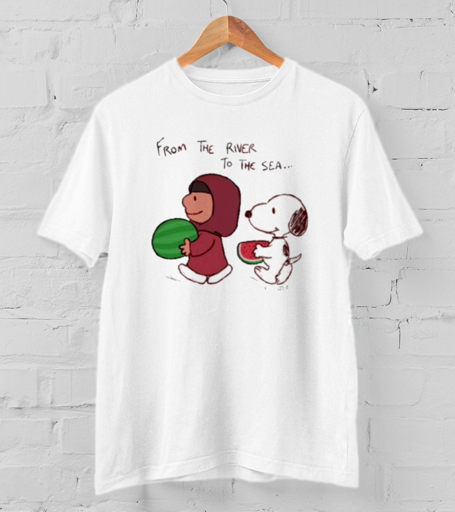 From The River To The Sea Peanuts Watermelon Walk T-Shirt