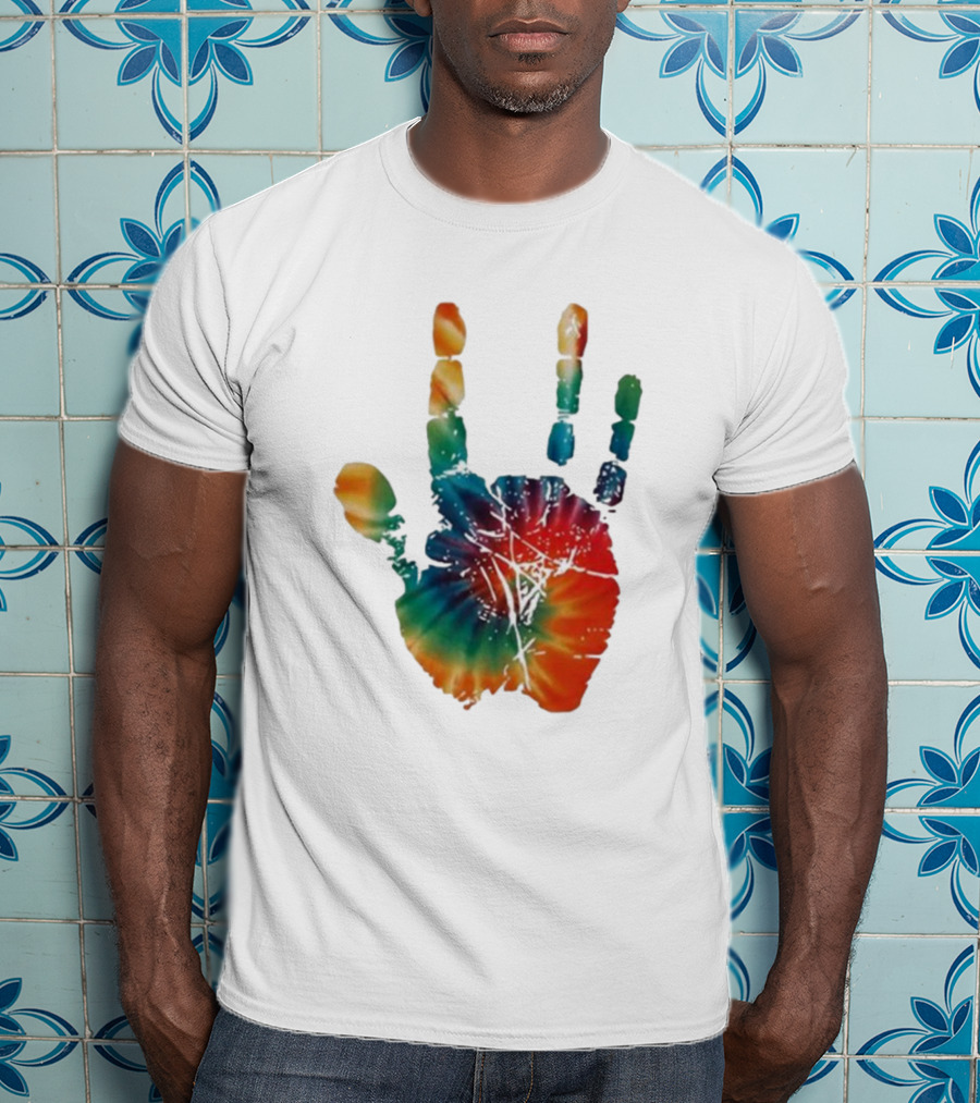 Happy Pride Month Tie-Dye Handprint T-Shirt