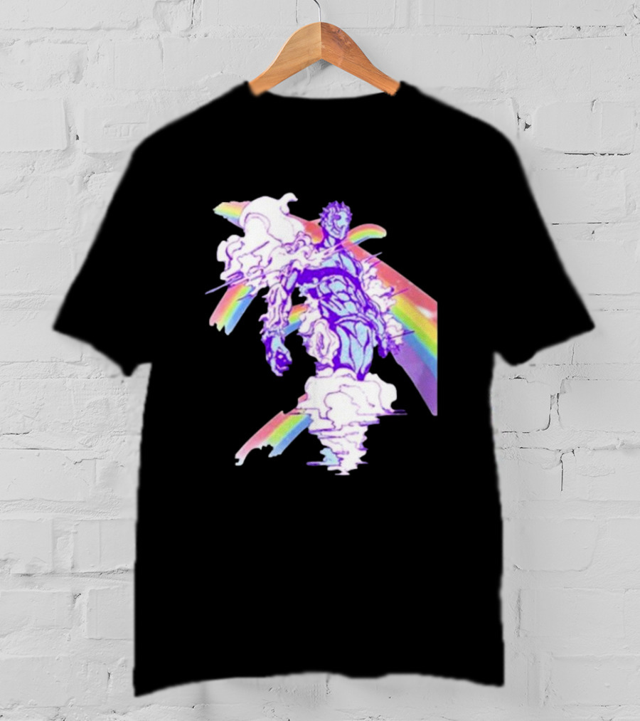 Hoshipieces Weather 9oz Manga Style Purple Cloud Man With Rainbow Elements T-Shirt