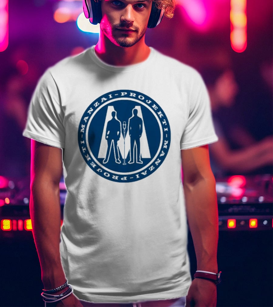 Manzai Projekti Circle Logo With Silhouetted Figures T-Shirt