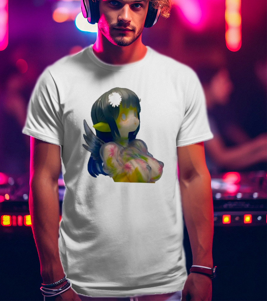 Kikillopieces Makino Fantasy Figurine With Elf Ears And Floral T-Shirt