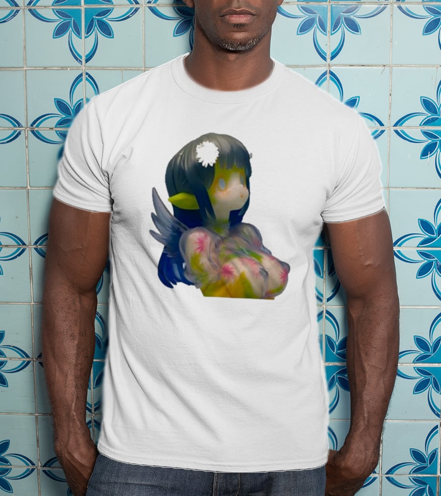 Kikillopieces Makino Fantasy Figurine With Elf Ears And Floral T-Shirt