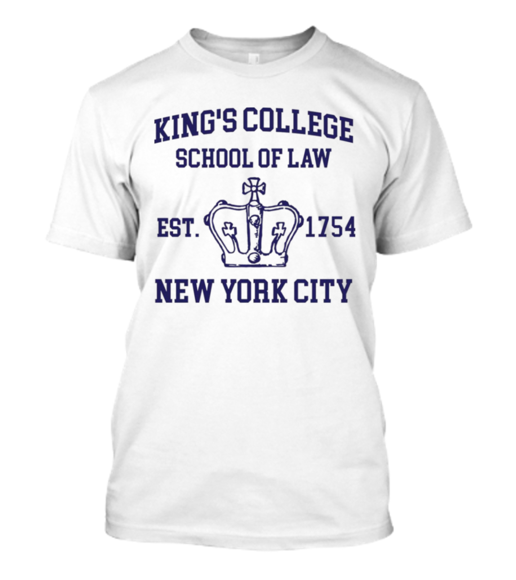 King's College School Of Law Est. 1754 New York City Crown Emblem T-Shirt