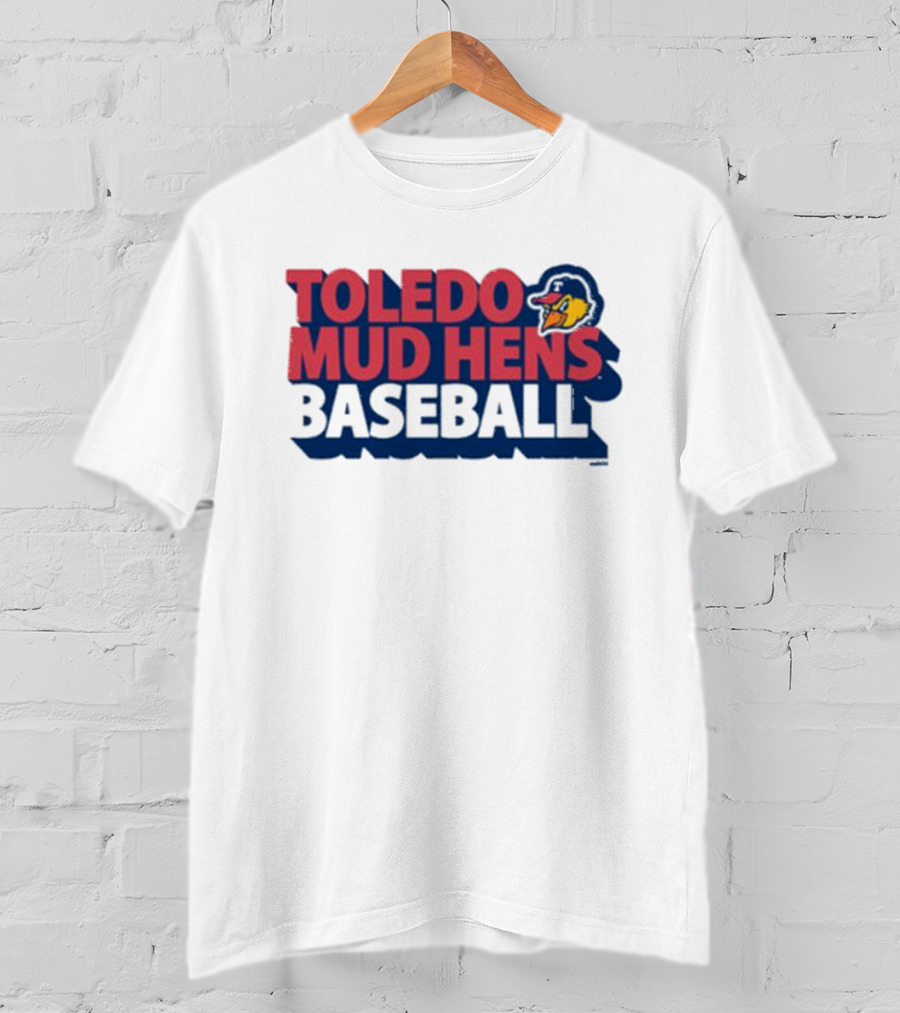 Toledo Mud Hens Baseball Logo With Iconic Classic Blue Hat And Yellow Cartoon Chicken T-Shirt