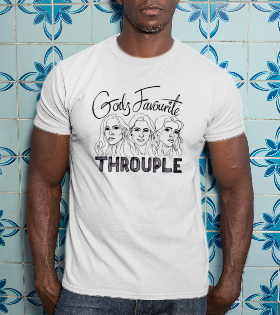 GodS Favourite Throuple Faces Sketch T-Shirt
