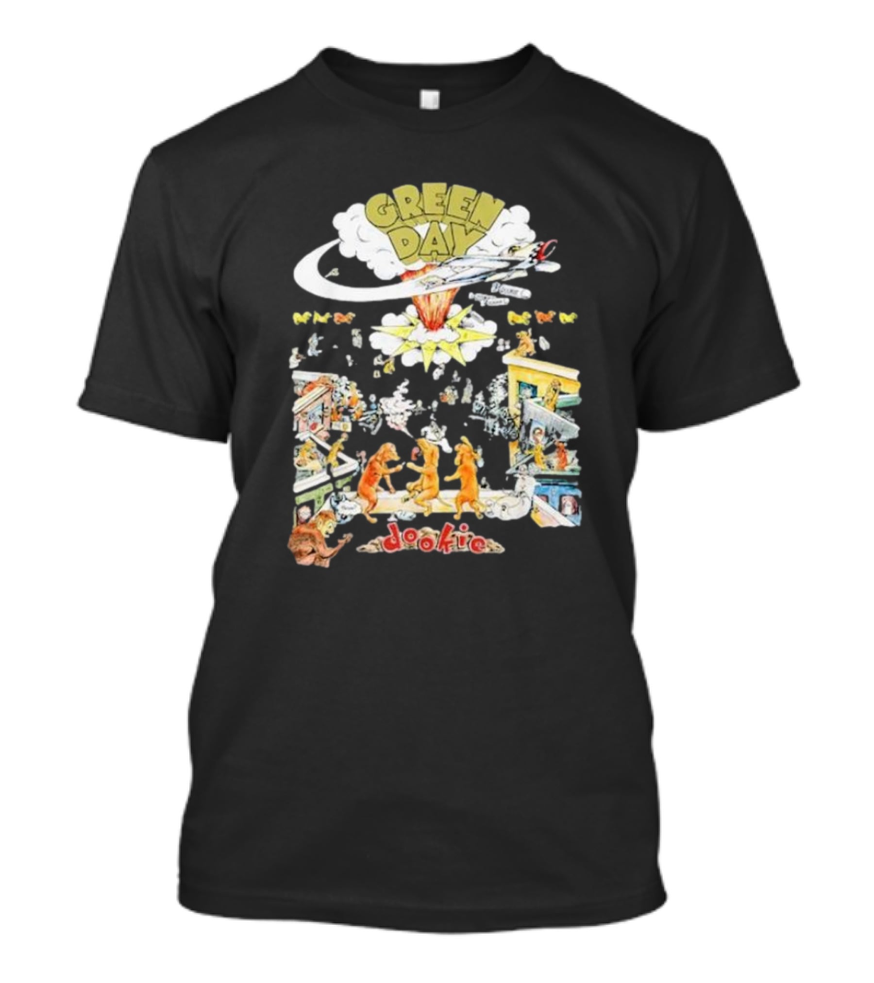 Green Day Dookie Cartoon Explosion Scene T-Shirt