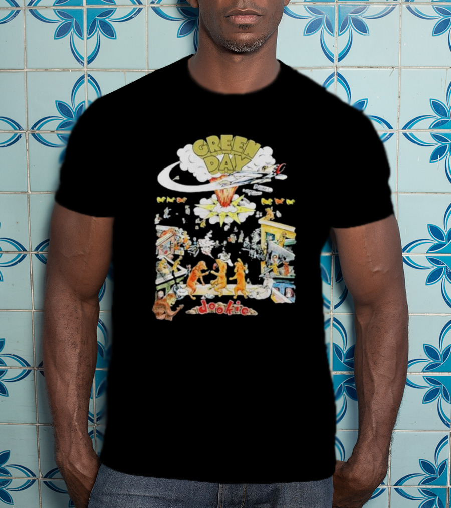 Green Day Dookie Cartoon Explosion Scene T-Shirt