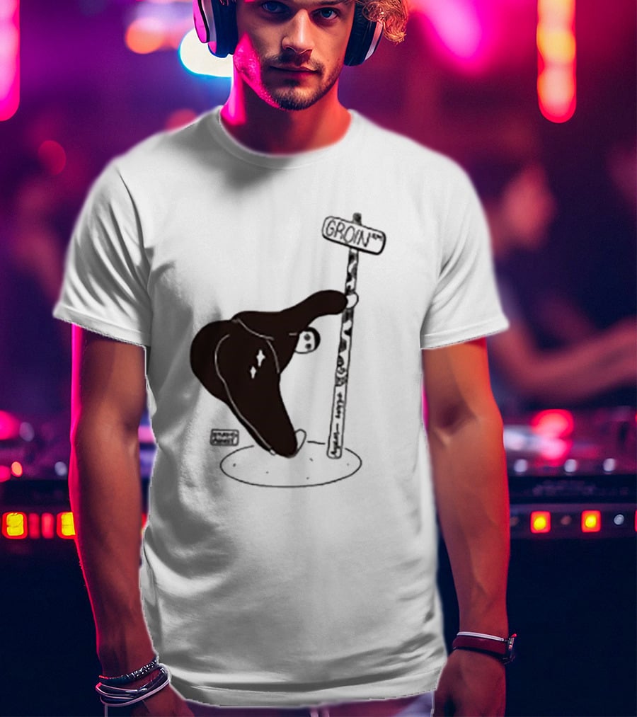 Groin Street Sign With Bandaged Steak Character By Rpwp T-Shirt