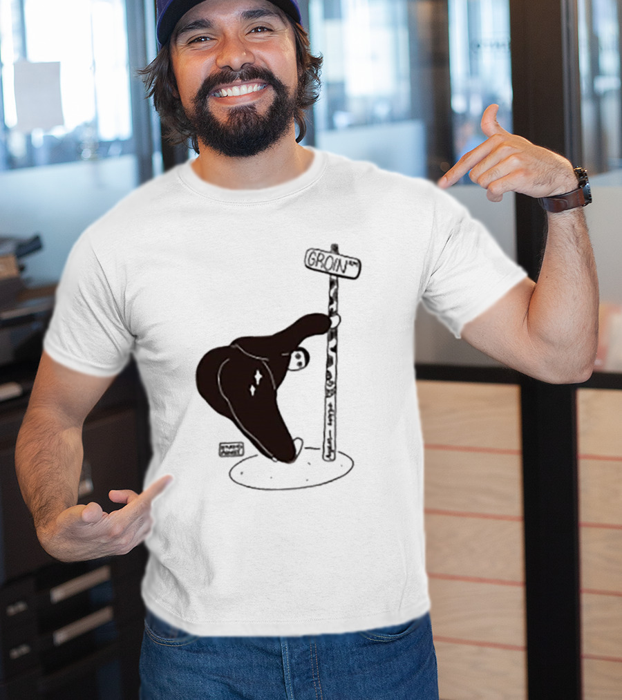 Groin Street Sign With Bandaged Steak Character By Rpwp T-Shirt