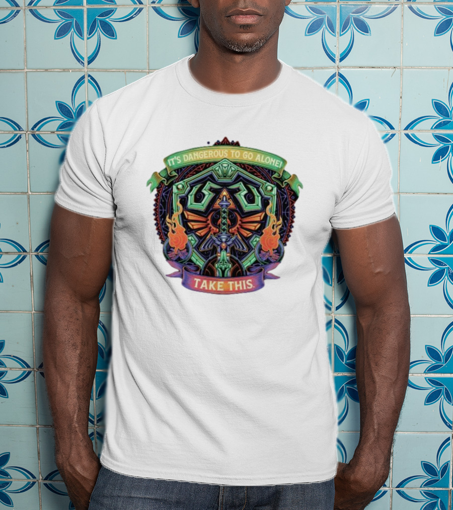 It’s Dangerous To Go Alone Take This Hylian Symbol And Master Sword T-Shirt