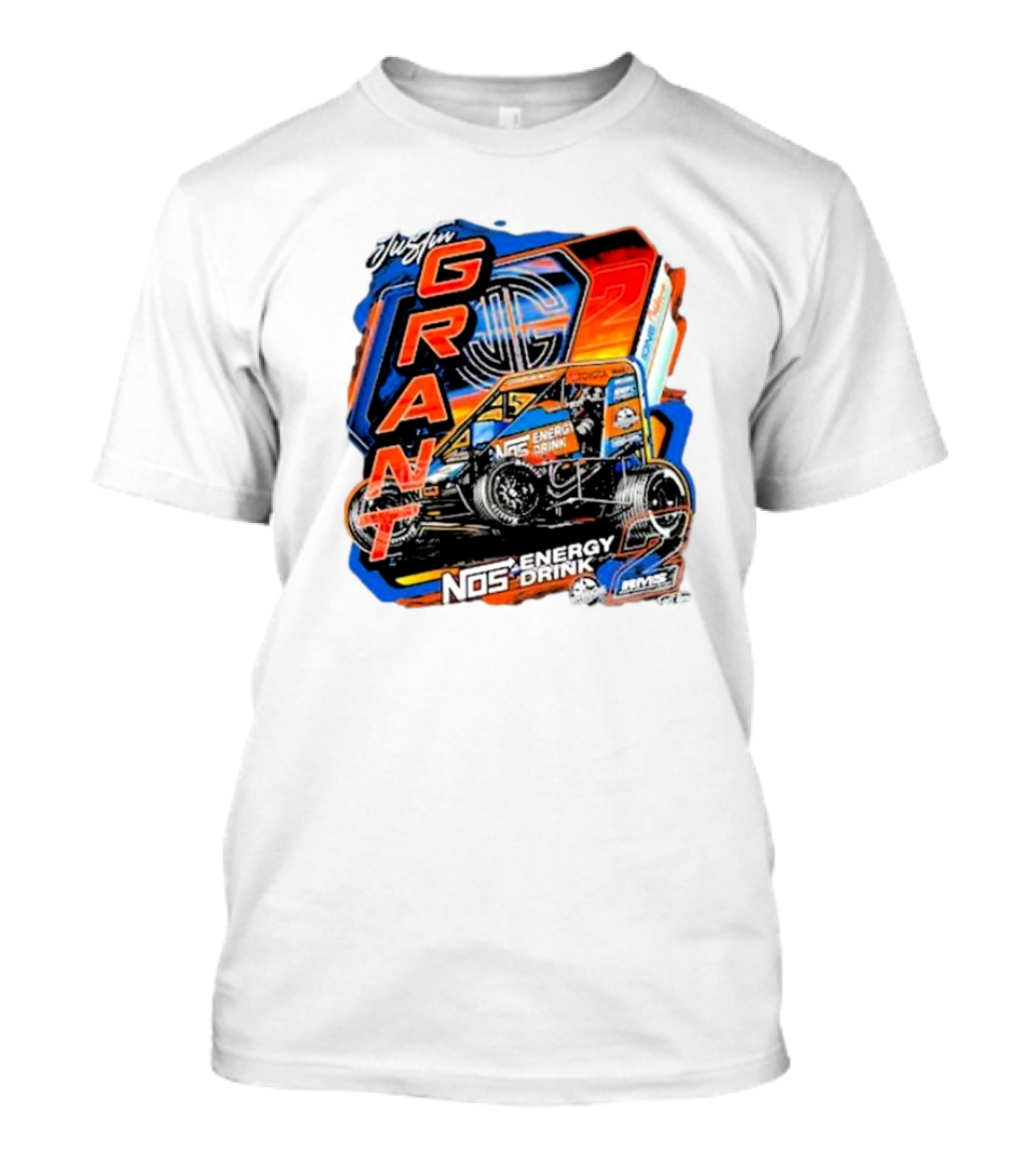 Justin Grant NOS Energy Drink Racing Car JMS T-Shirt