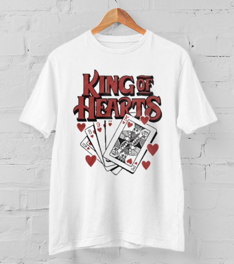 King Of Hearts Card Hand Raglan Heart Playing Cards T-Shirt