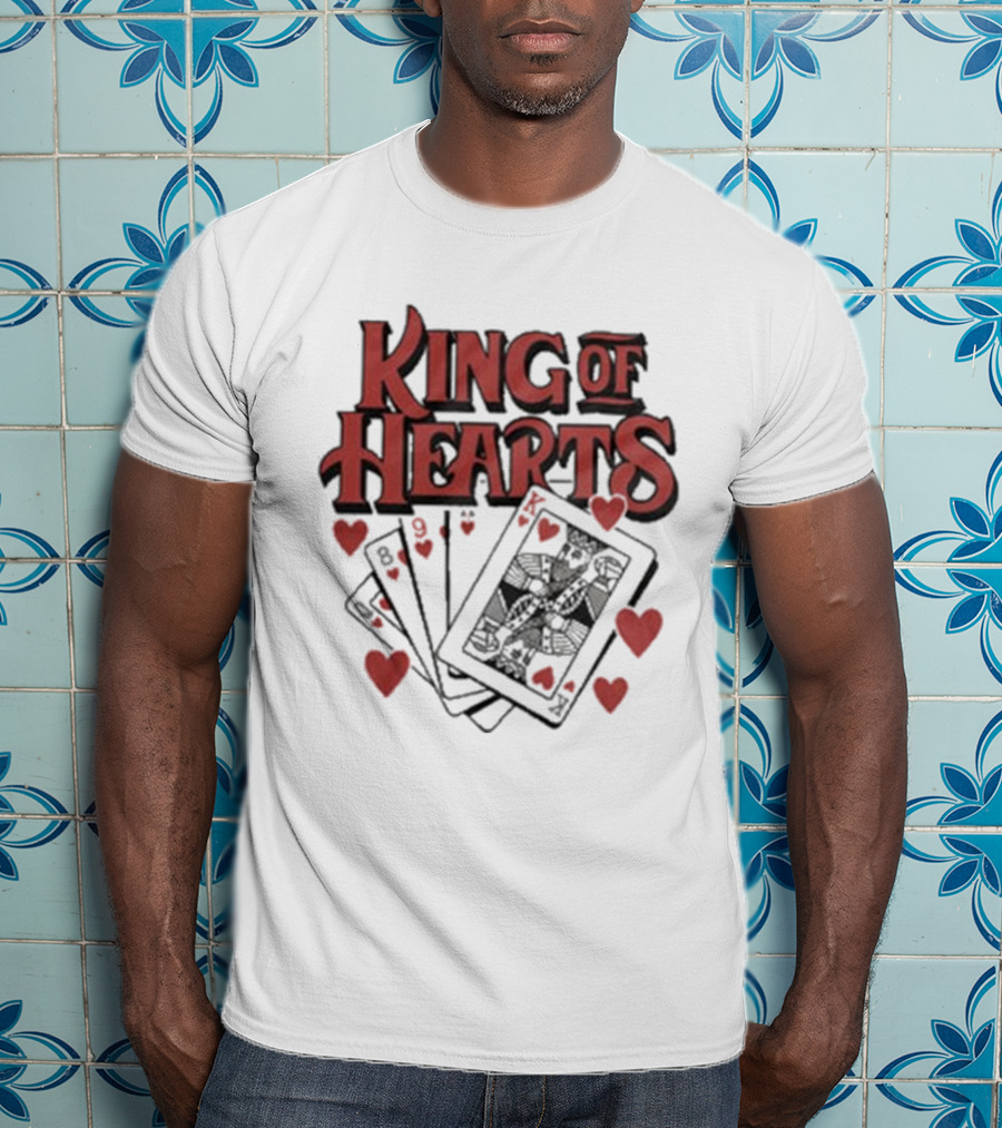King Of Hearts Card Hand Raglan Heart Playing Cards T-Shirt