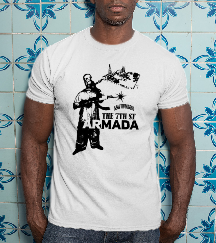 Low Interest The 7th St Armada Revolutionary Symbol With Armed Figure T-Shirt