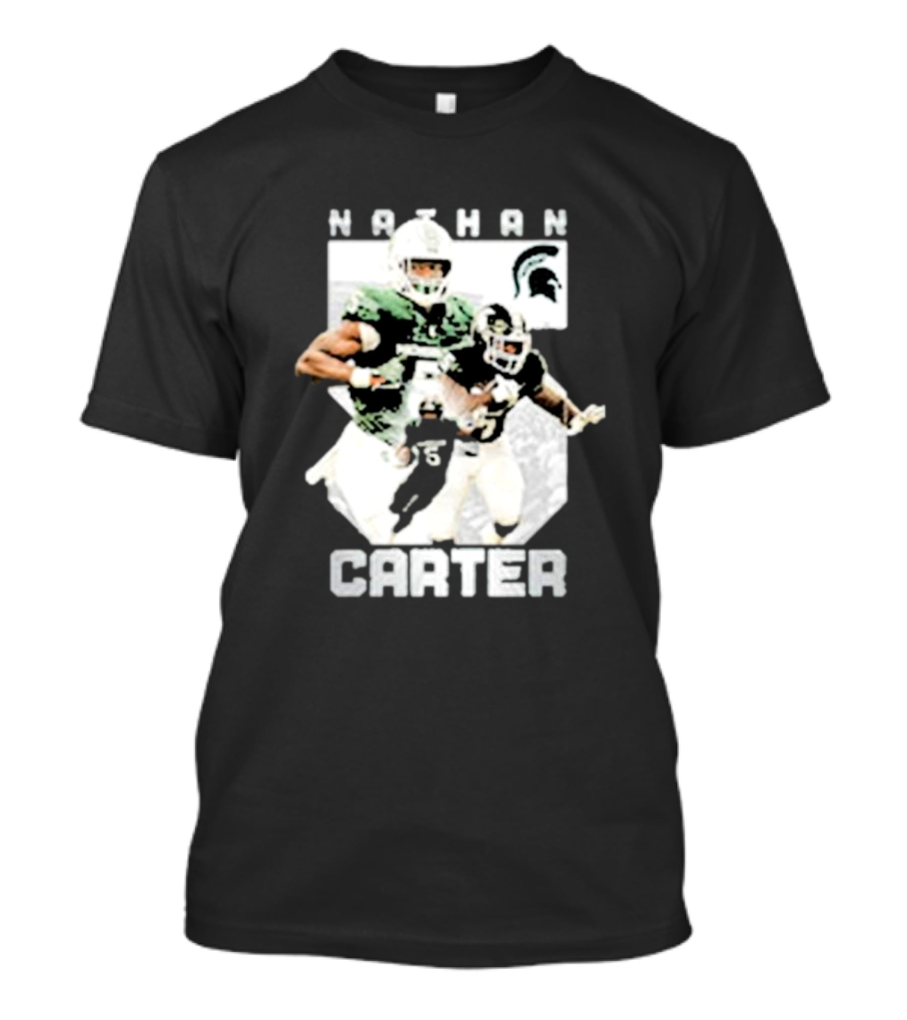 Michigan State Football Nathan Carter Player Collage T-Shirt