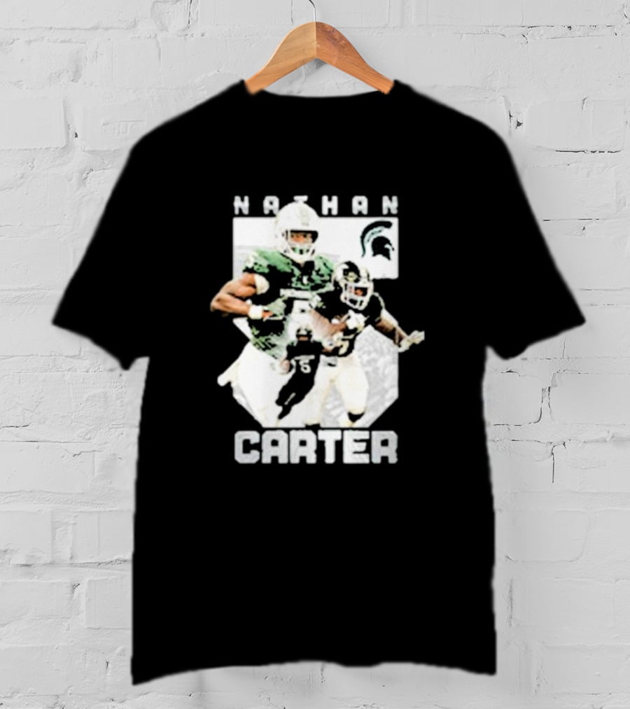 Michigan State Football Nathan Carter Player Collage T-Shirt