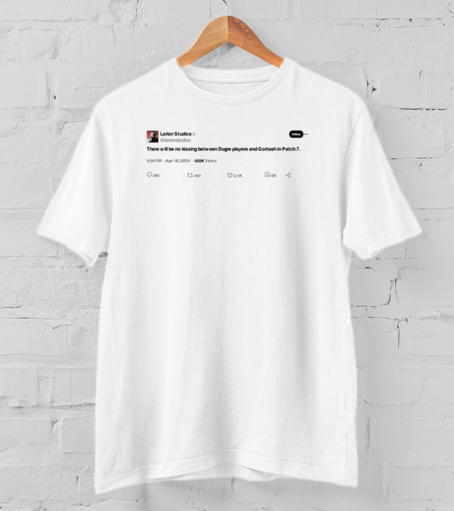 Larian Studios No Kissing Between Duergar Players And Gortash Patch 7 T-Shirt