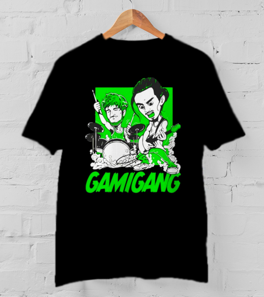 Gami Gang Origami Angel Anime Drummer Guitarist Duo T-Shirt