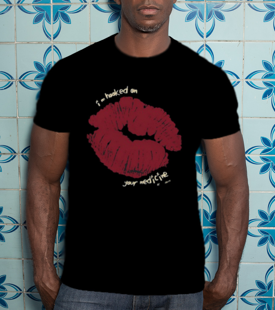 Hooked On Your Medicine Kiss Lips T-Shirt